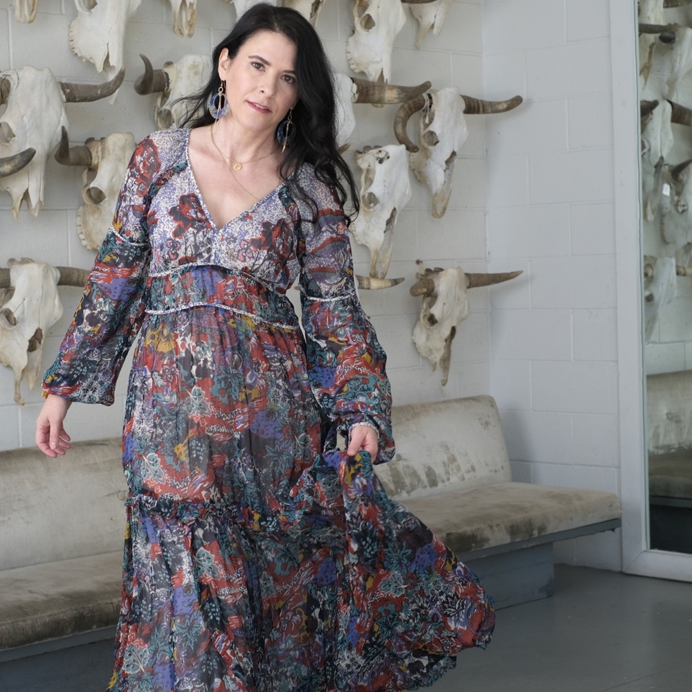 ANTHROPOLOGIE Maeve Annabella Boho Maxi Dress Size 4